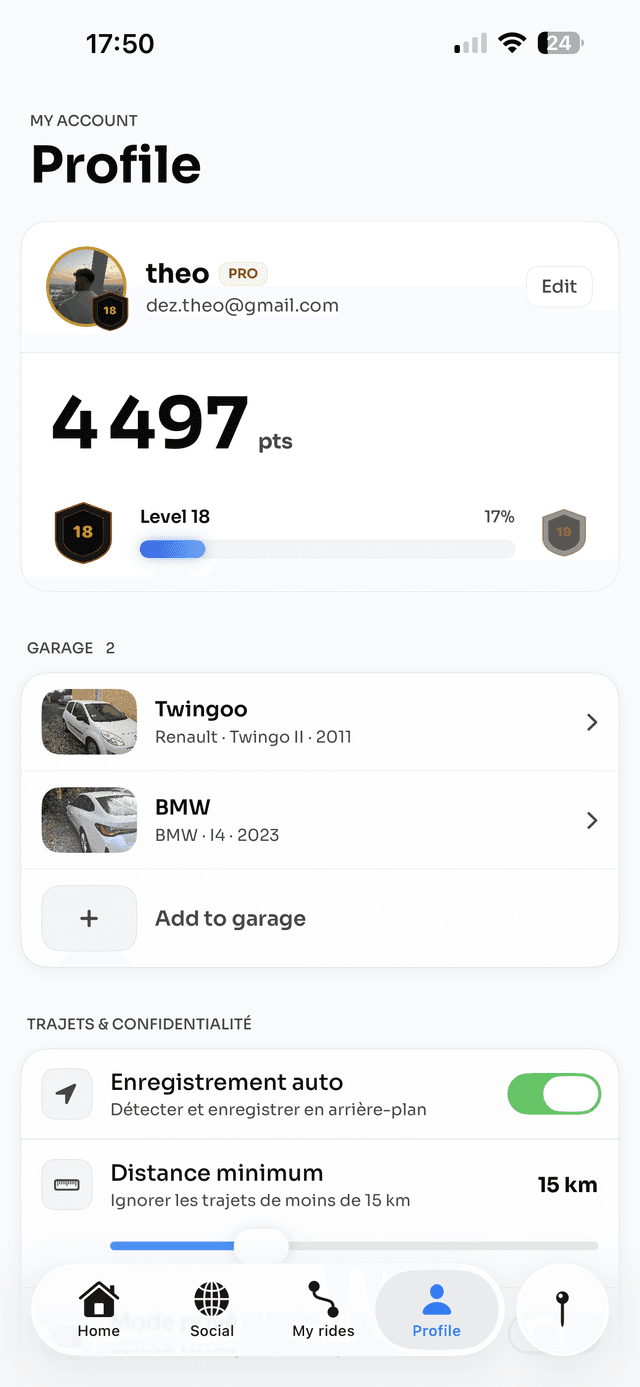 Inside the Revly app